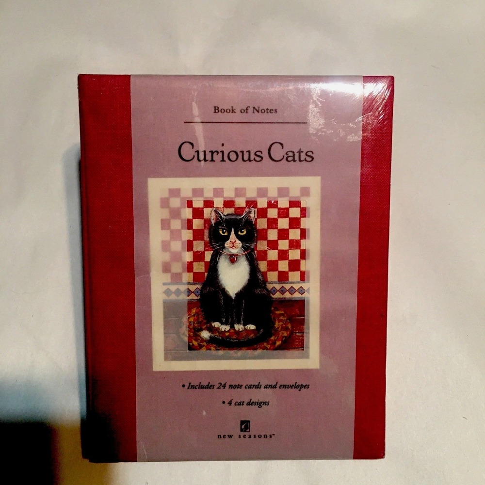 Curious Cats Stationary 24 Note Cards With Envelopes